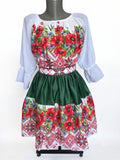 Rochie verde cu maci