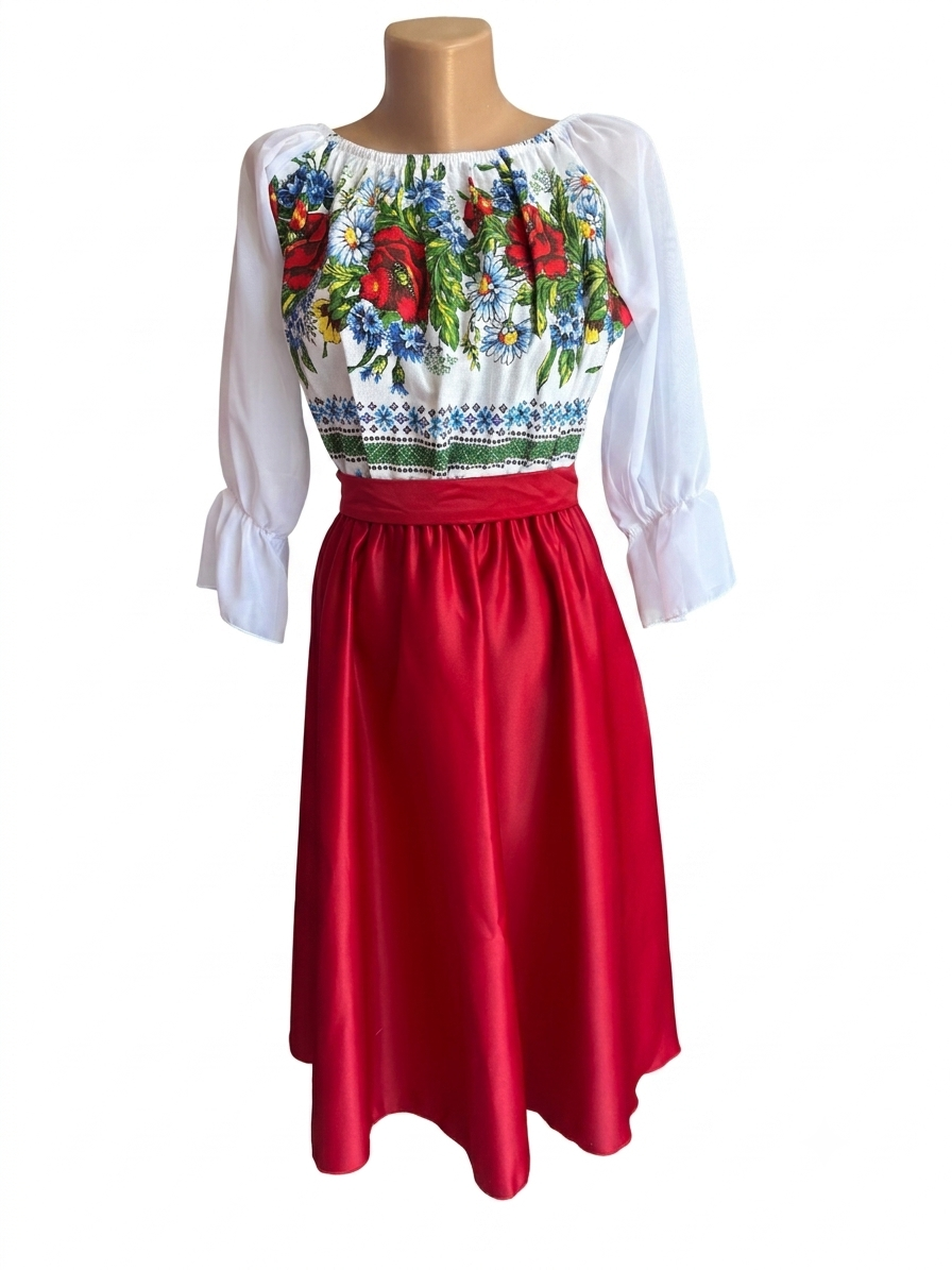 Rochie cu maci și margarete