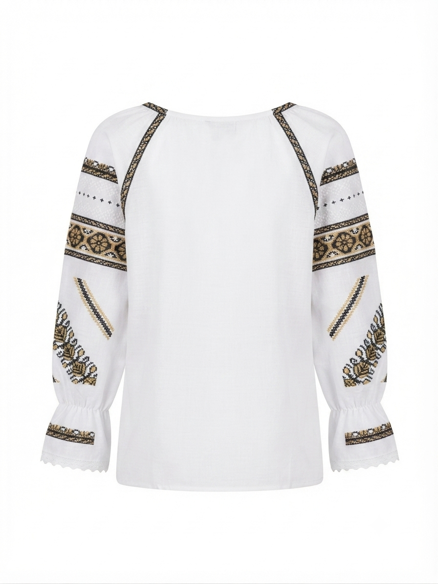 Ie cu broderie neagra